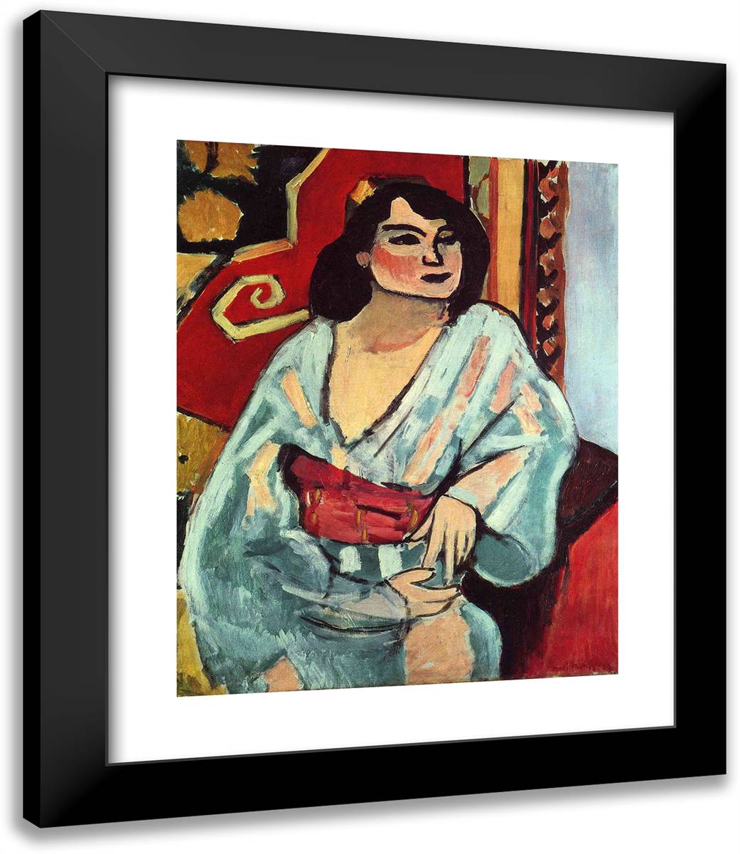 Algerian Woman 20x23 Black Modern Wood Framed Art Print Poster by Matisse, Henri
