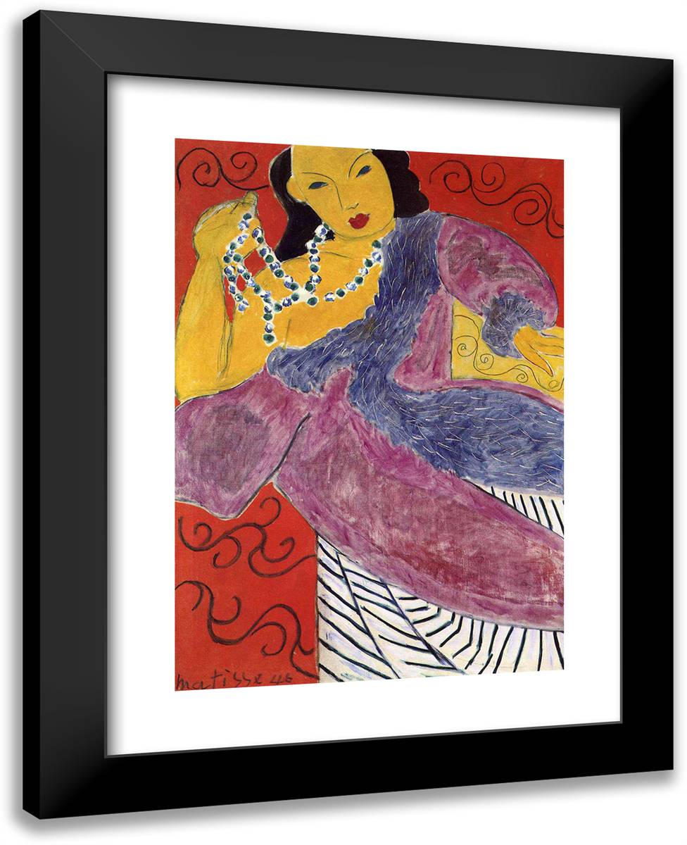 Asia 19x24 Black Modern Wood Framed Art Print Poster by Matisse, Henri