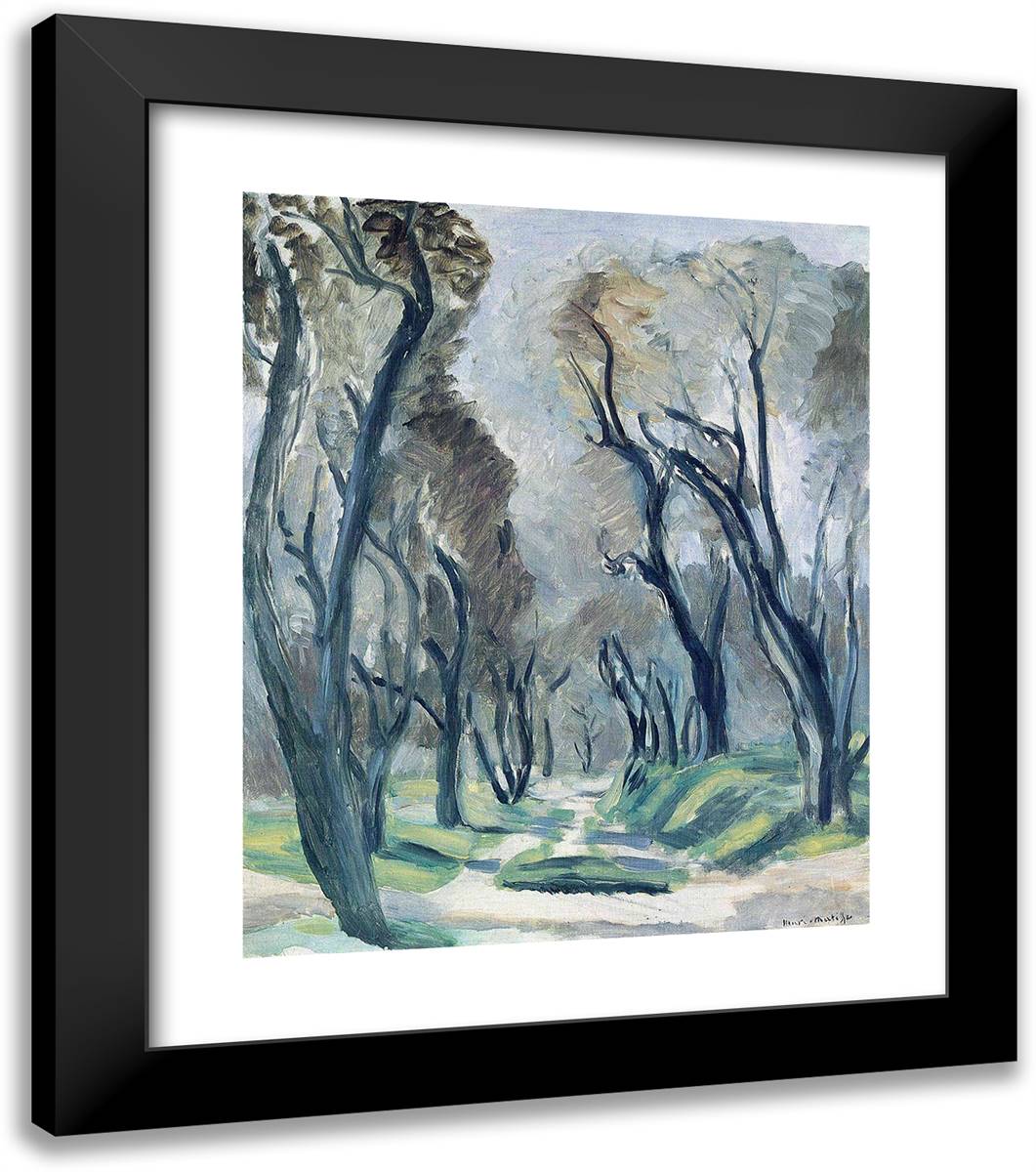 Avenue of Olive Trees 20x23 Black Modern Wood Framed Art Print Poster by Matisse, Henri