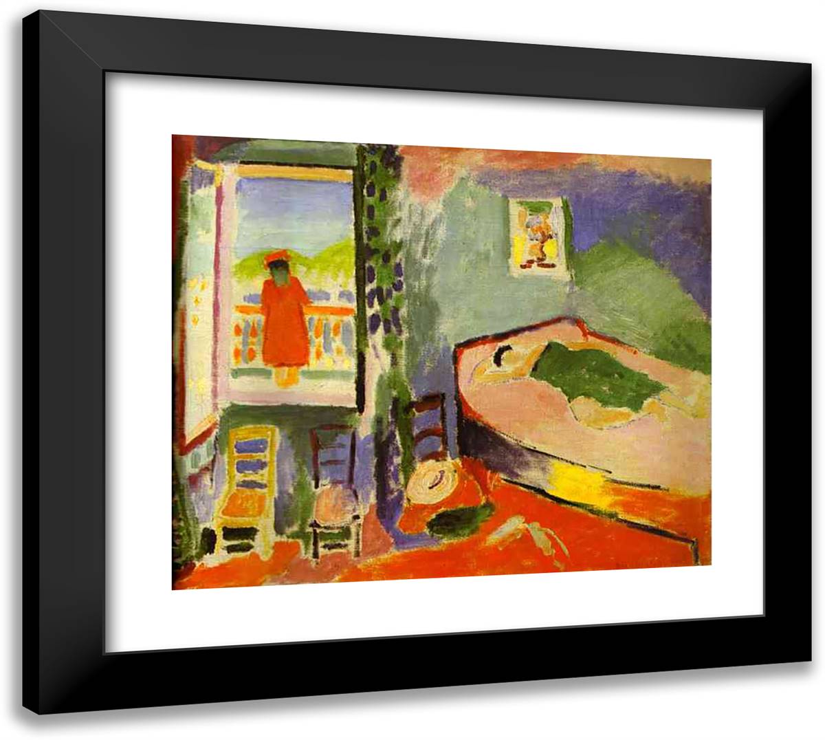 Collioure Interior 22x20 Black Modern Wood Framed Art Print Poster by Matisse, Henri