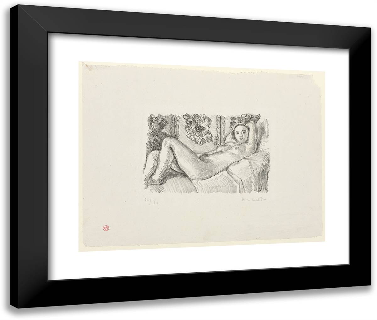 Little Aurora 24x20 Black Modern Wood Framed Art Print Poster by Matisse, Henri