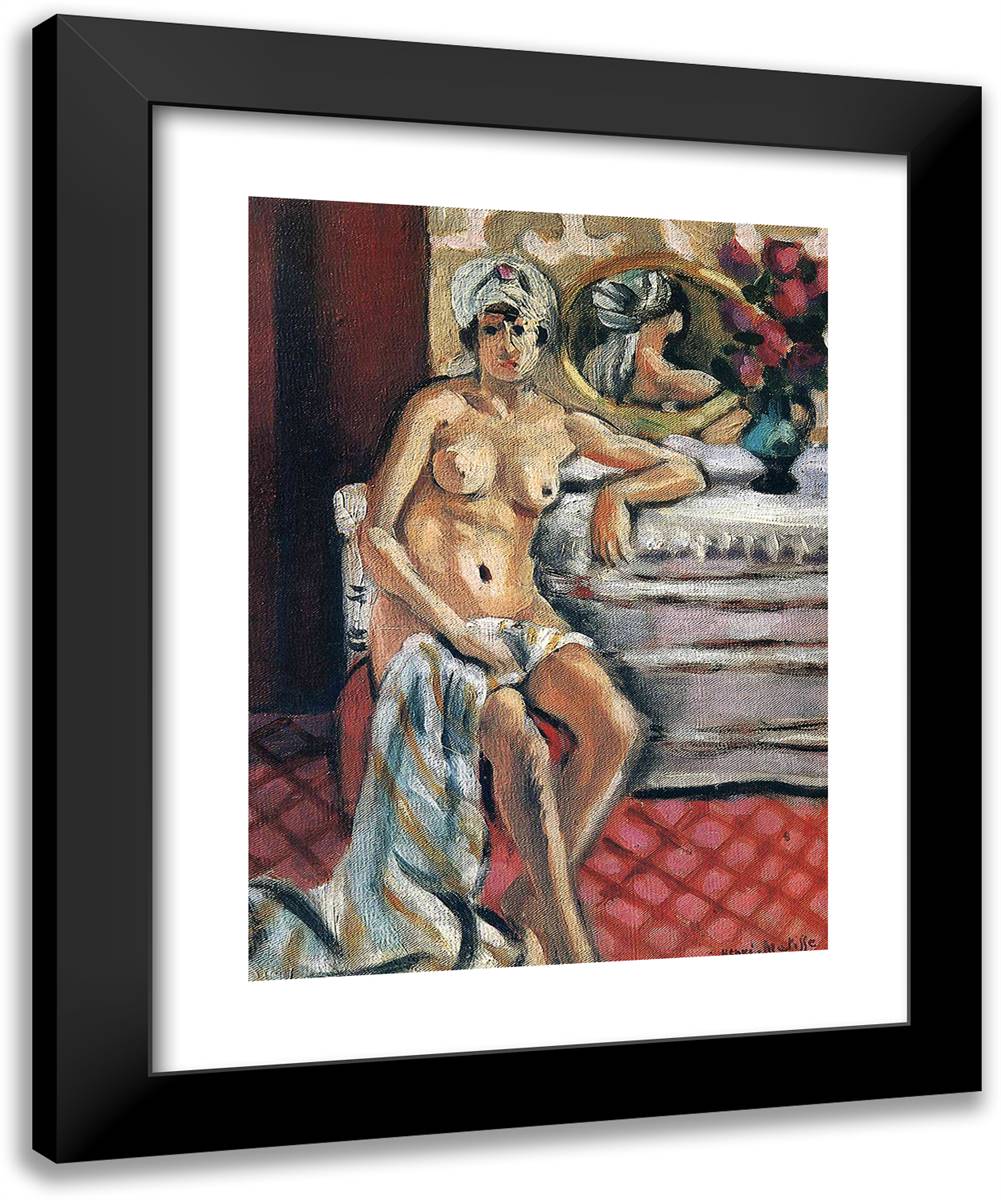 Nude in a Turban 20x24 Black Modern Wood Framed Art Print Poster by Matisse, Henri