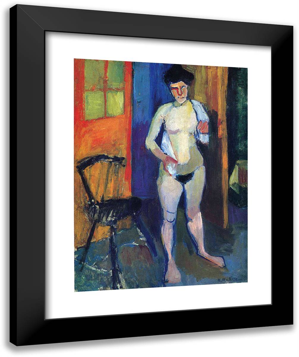 Nude with a White Towel 20x24 Black Modern Wood Framed Art Print Poster by Matisse, Henri
