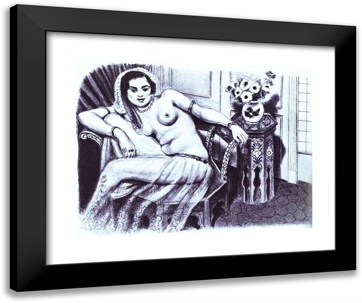 Odalisque in a Gauze Skirt 24x20 Black Modern Wood Framed Art Print Poster by Matisse, Henri