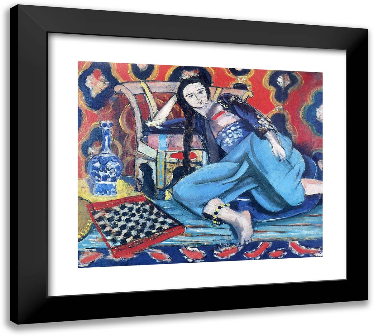 Odalisque with a Turkish Chair 22x20 Black Modern Wood Framed Art Print Poster by Matisse, Henri