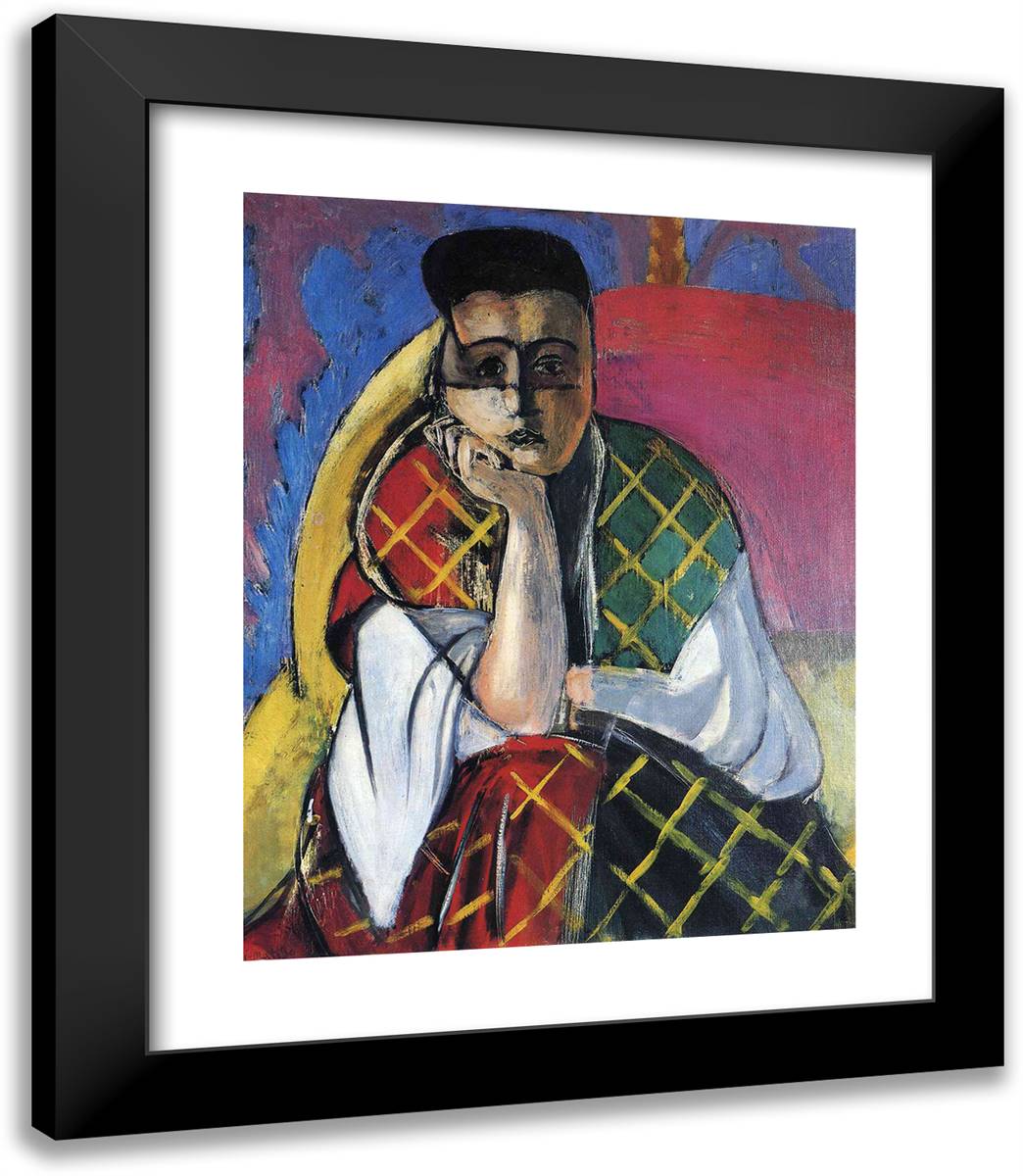 Odalisque with Gray Pants 20x23 Black Modern Wood Framed Art Print Poster by Matisse, Henri