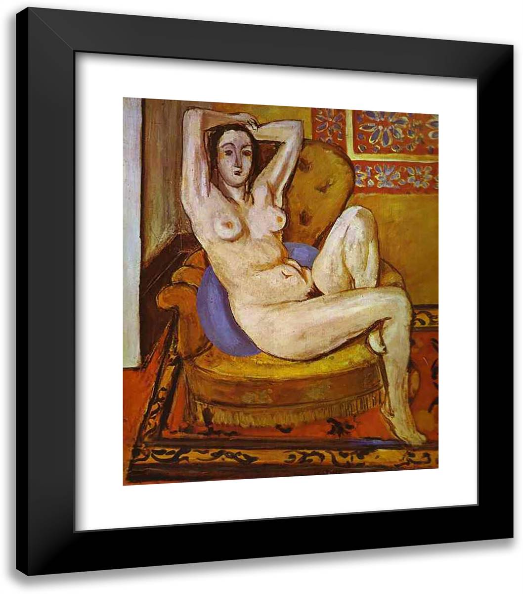 Odalisque with Magnolia II 20x23 Black Modern Wood Framed Art Print Poster by Matisse, Henri