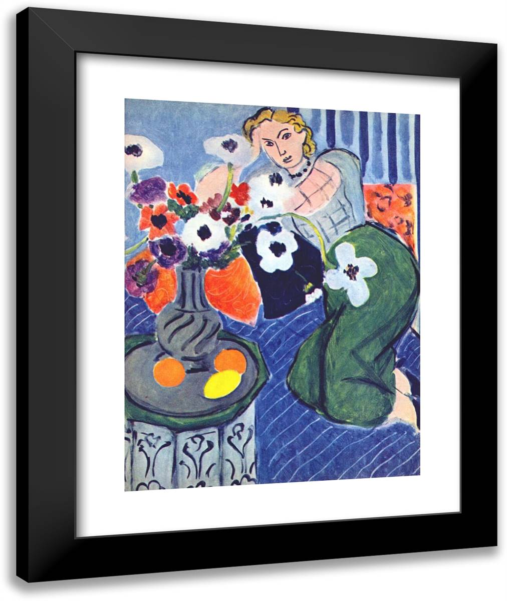 Odalisque, Blue Harmony 20x24 Black Modern Wood Framed Art Print Poster by Matisse, Henri