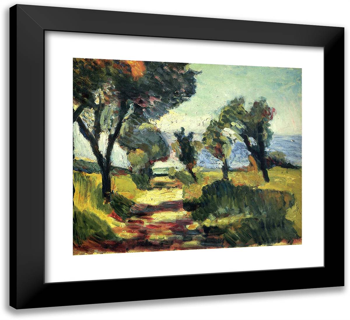 Olive Trees 22x20 Black Modern Wood Framed Art Print Poster by Matisse, Henri