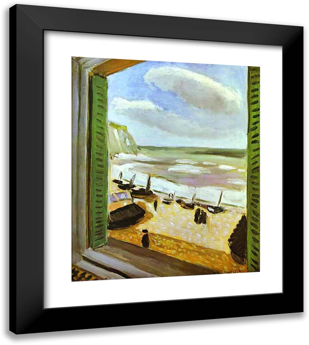 Open Window at Collioure 20x23 Black Modern Wood Framed Art Print Poster by Matisse, Henri