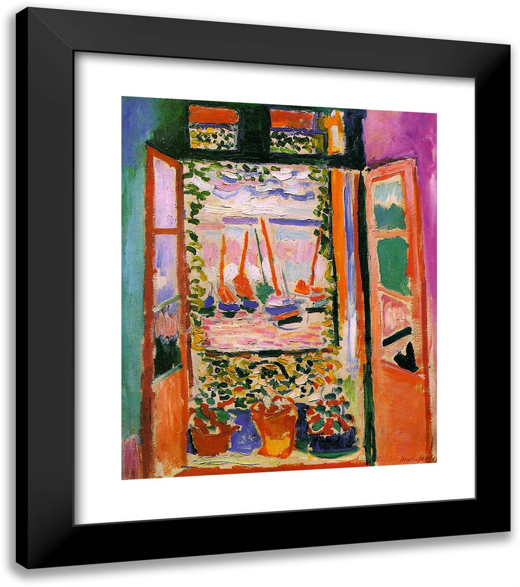 Open Window, Collioure 20x23 Black Modern Wood Framed Art Print Poster by Matisse, Henri