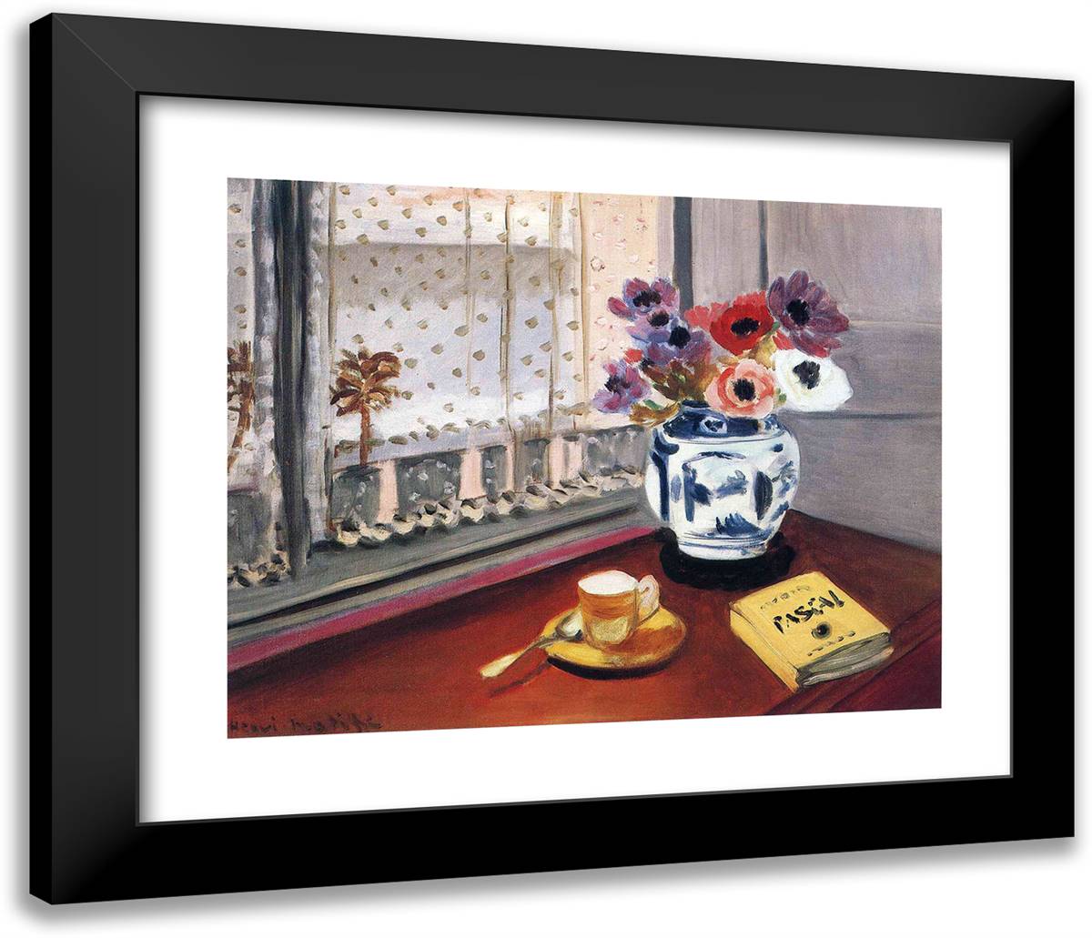 Pascal's Pensees 23x20 Black Modern Wood Framed Art Print Poster by Matisse, Henri