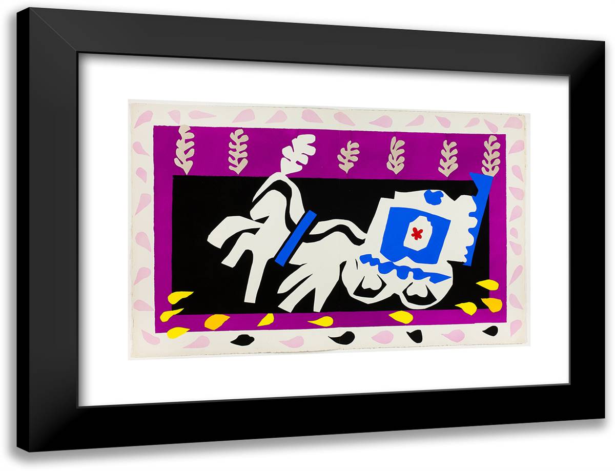 Pierrot's Funeral, from Jazz 24x18 Black Modern Wood Framed Art Print Poster by Matisse, Henri