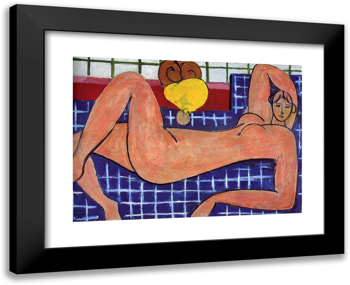 Pink Nude 24x20 Black Modern Wood Framed Art Print Poster by Matisse, Henri
