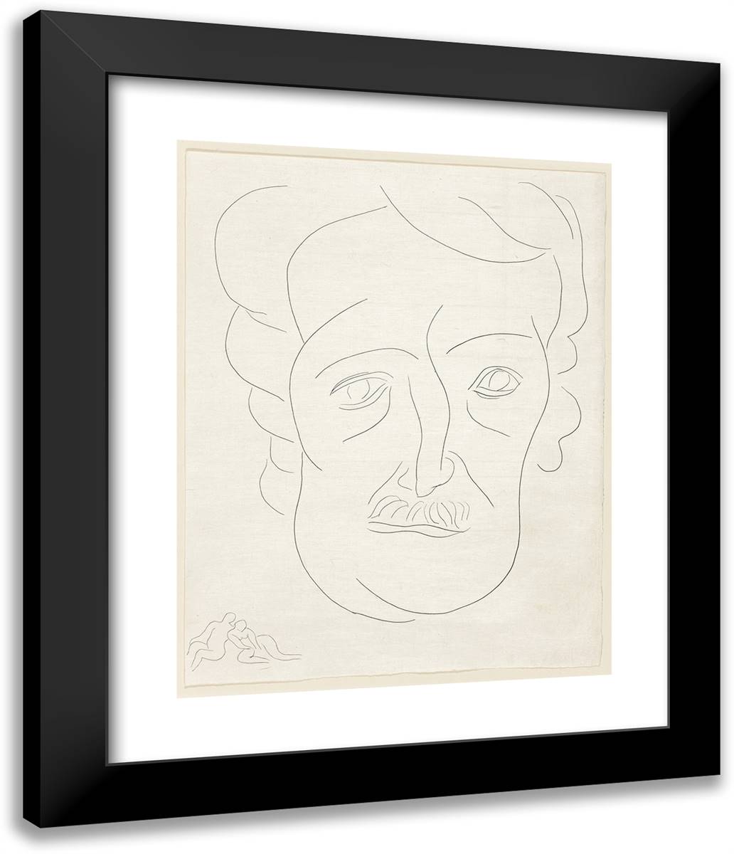 Plusieurs Sonnets Le Tombeau D'Edgar Poe, Plate 26 from Poesies De Mallarma 20x24 Black Modern Wood Framed Art Print Poster by Matisse, Henri