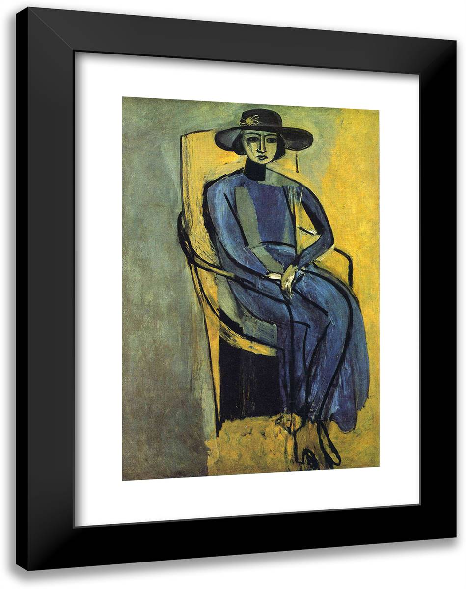 Portrait of Greta Prozor 18x24 Black Modern Wood Framed Art Print Poster by Matisse, Henri