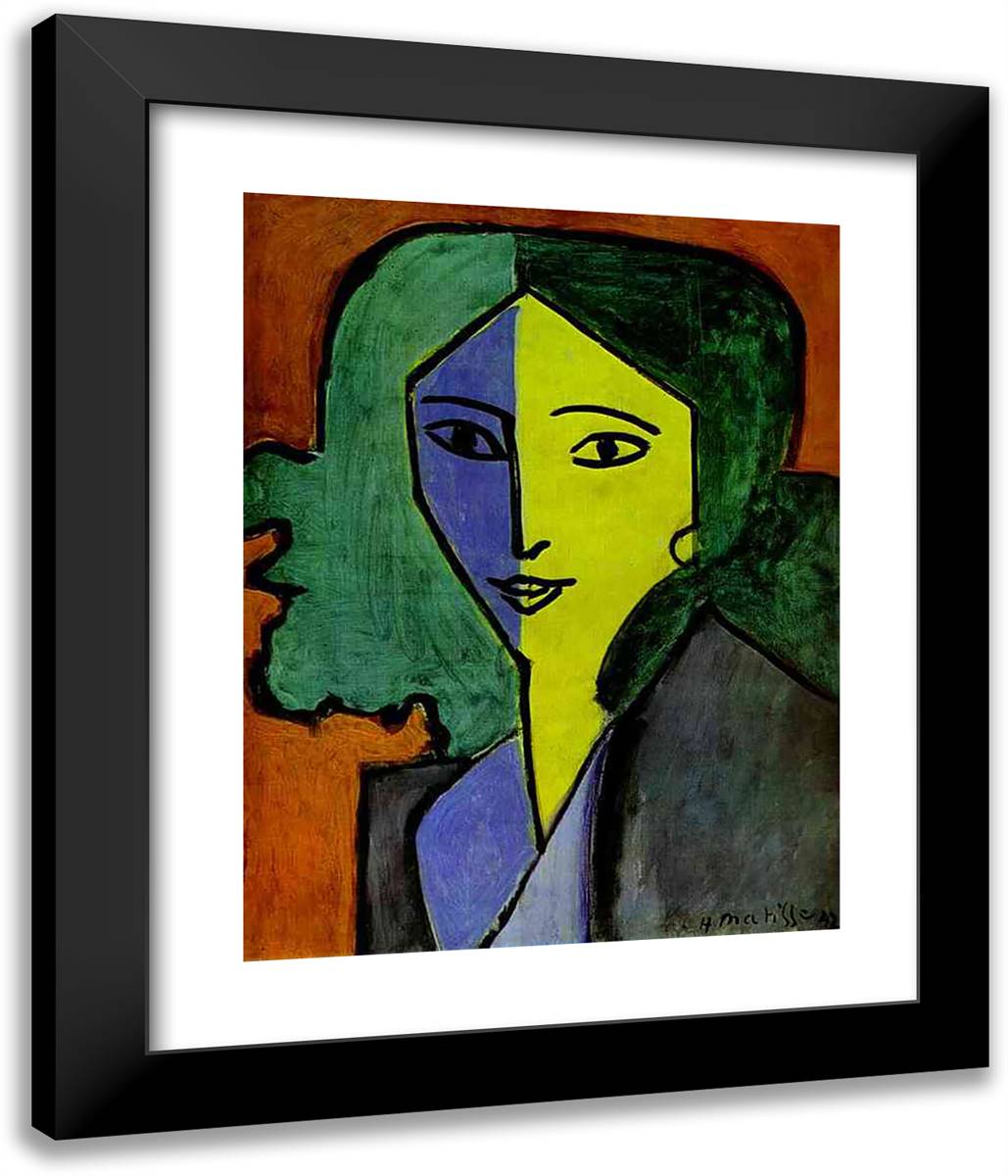 Portrait of L.N. Delekorskaya 20x24 Black Modern Wood Framed Art Print Poster by Matisse, Henri