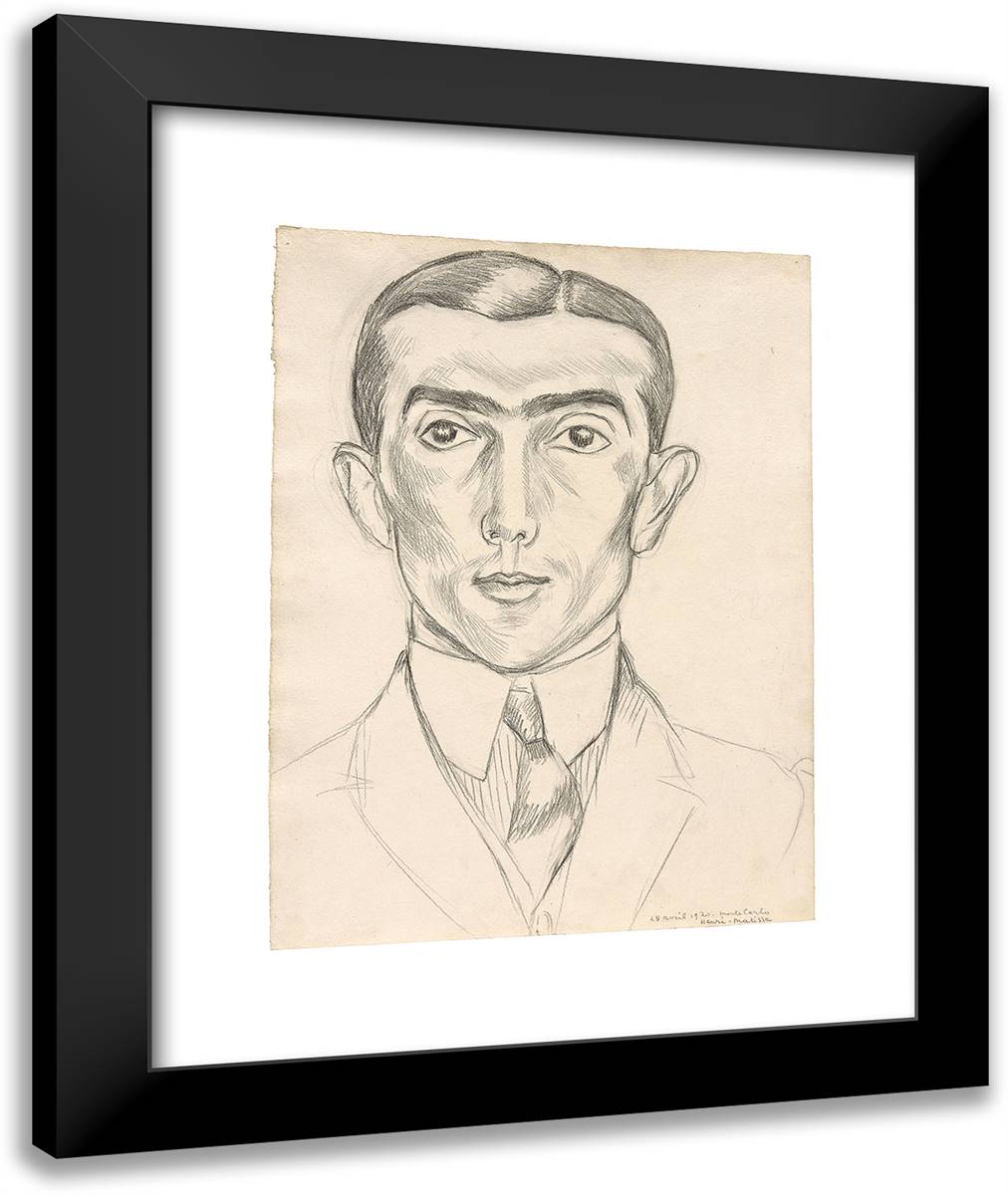 Portrait of Laonide Massine 20x24 Black Modern Wood Framed Art Print Poster by Matisse, Henri
