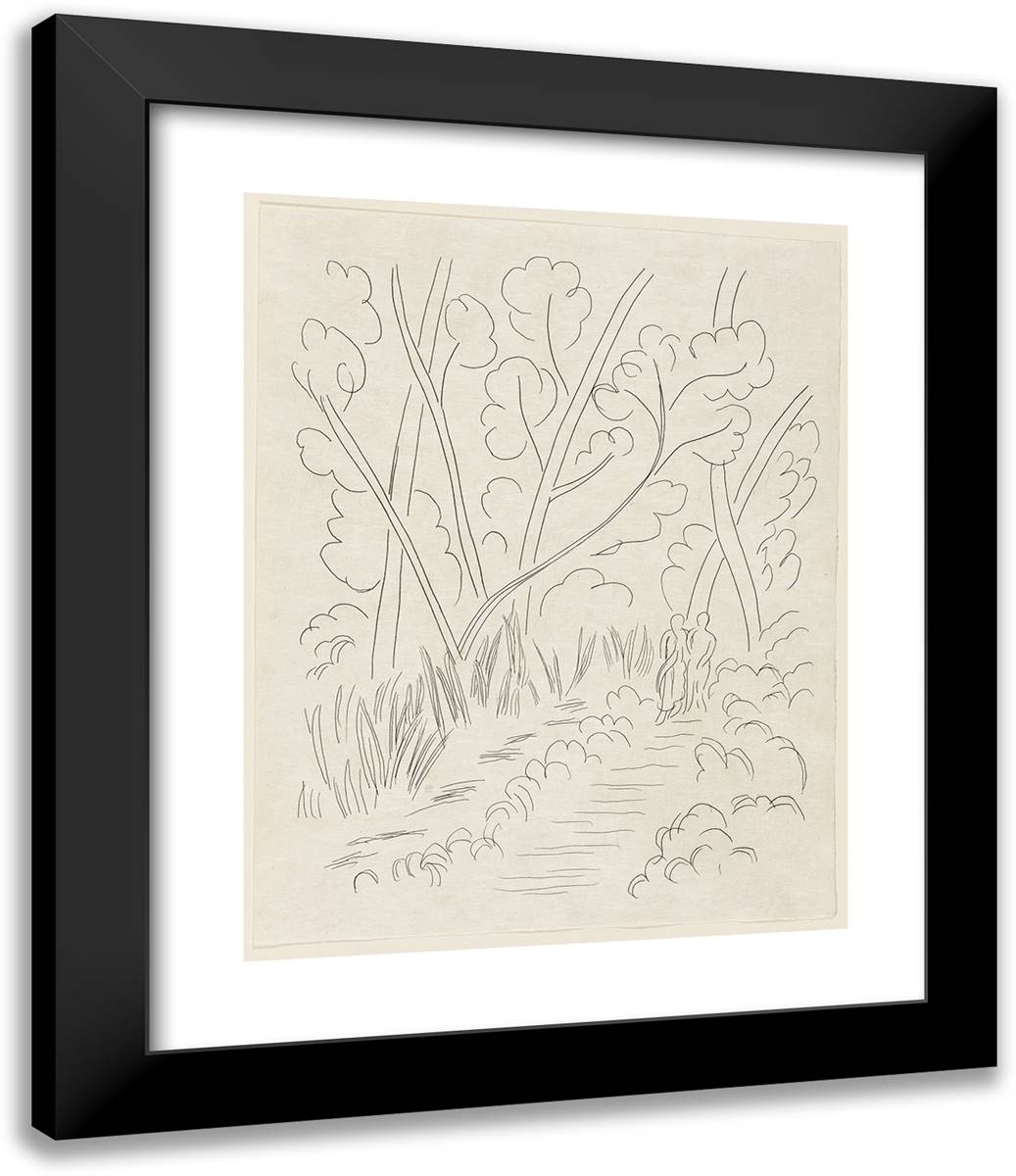 Prose (Pour Des Esseintes), Plate Nineteen from Poesies De Mallarma 20x24 Black Modern Wood Framed Art Print Poster by Matisse, Henri