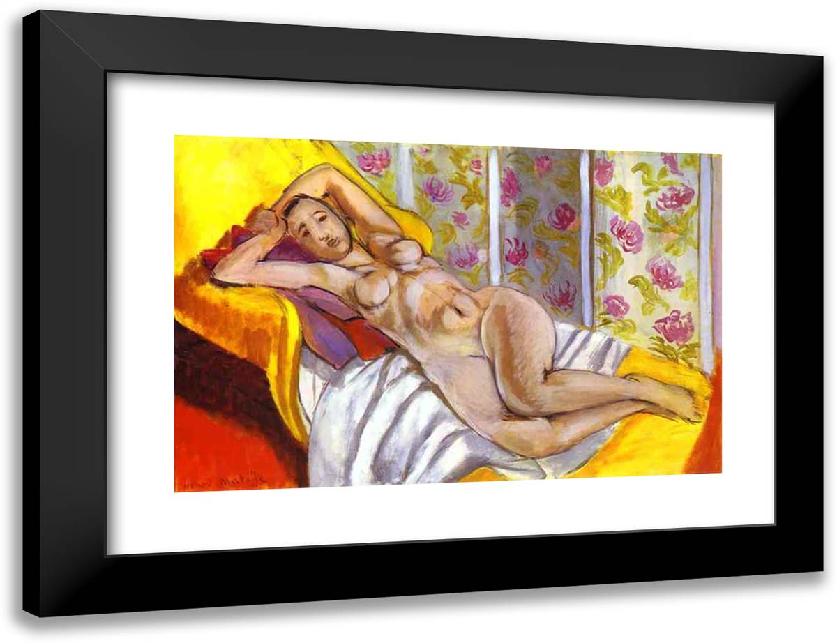 Reclining Nude 24x18 Black Modern Wood Framed Art Print Poster by Matisse, Henri