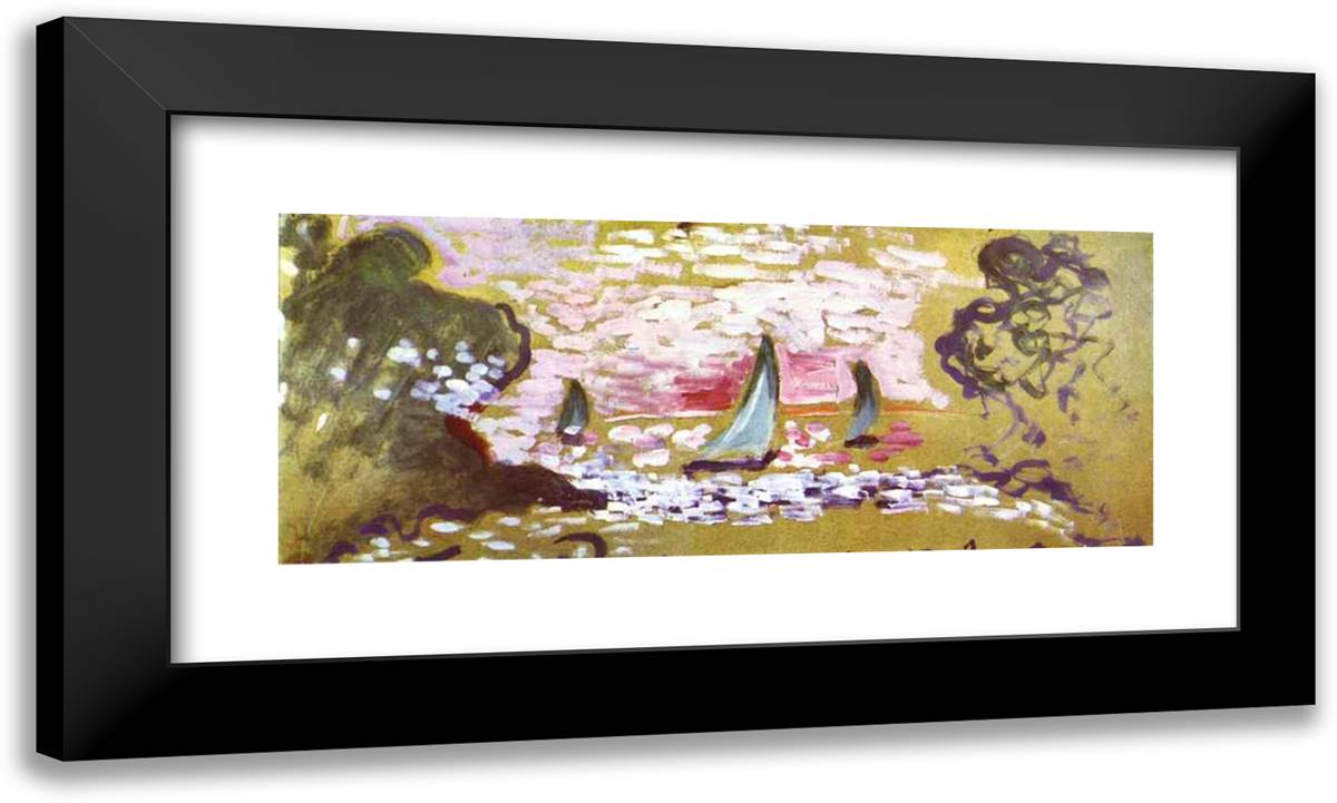 Sailboats 24x14 Black Modern Wood Framed Art Print Poster by Matisse, Henri