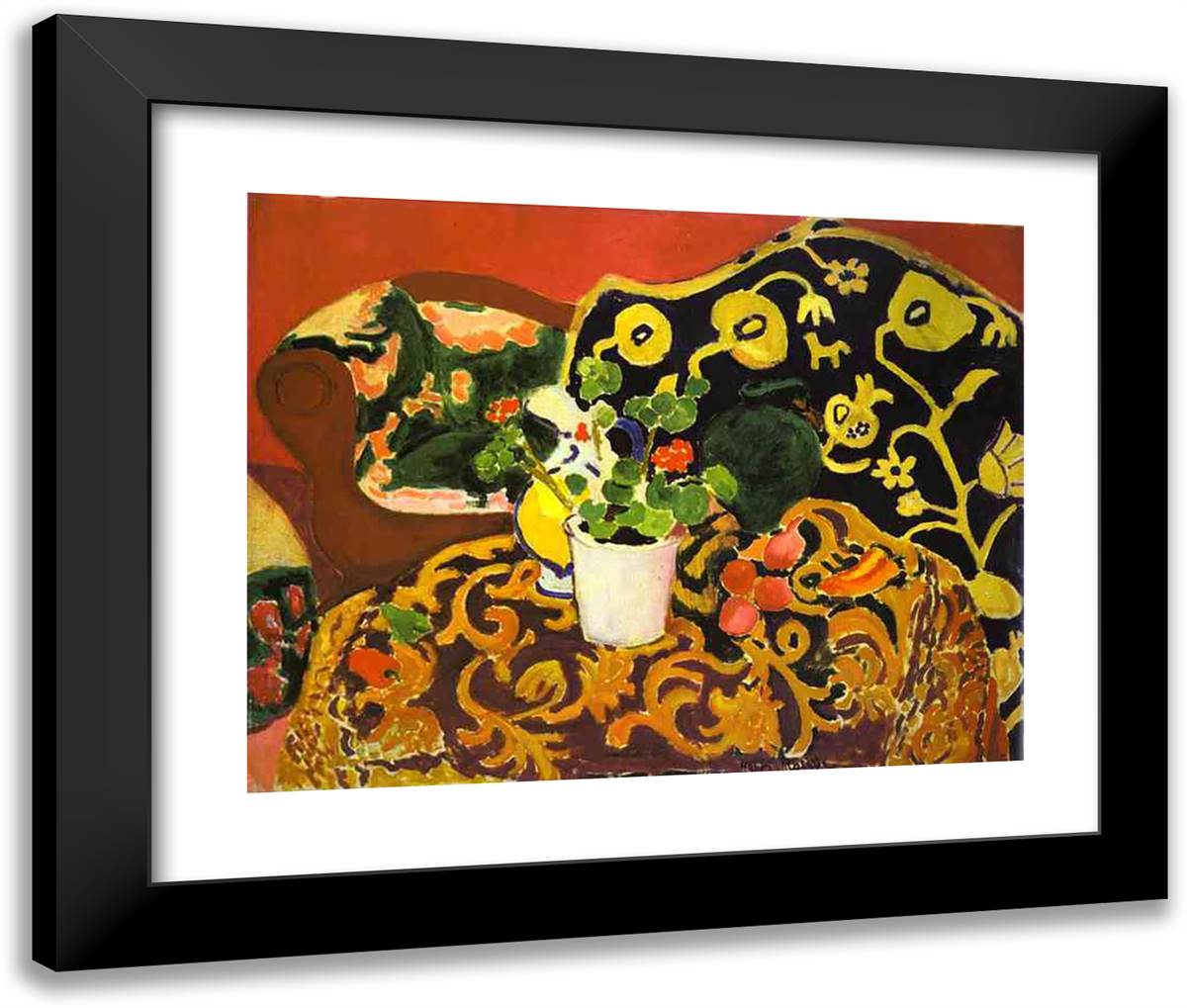 Spanish Still Life (Seville II) 24x20 Black Modern Wood Framed Art Print Poster by Matisse, Henri