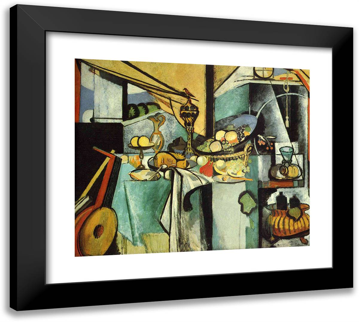 Still Life After Jan Davidsz. De Heem's 'La Desserte' 22x20 Black Modern Wood Framed Art Print Poster by Matisse, Henri