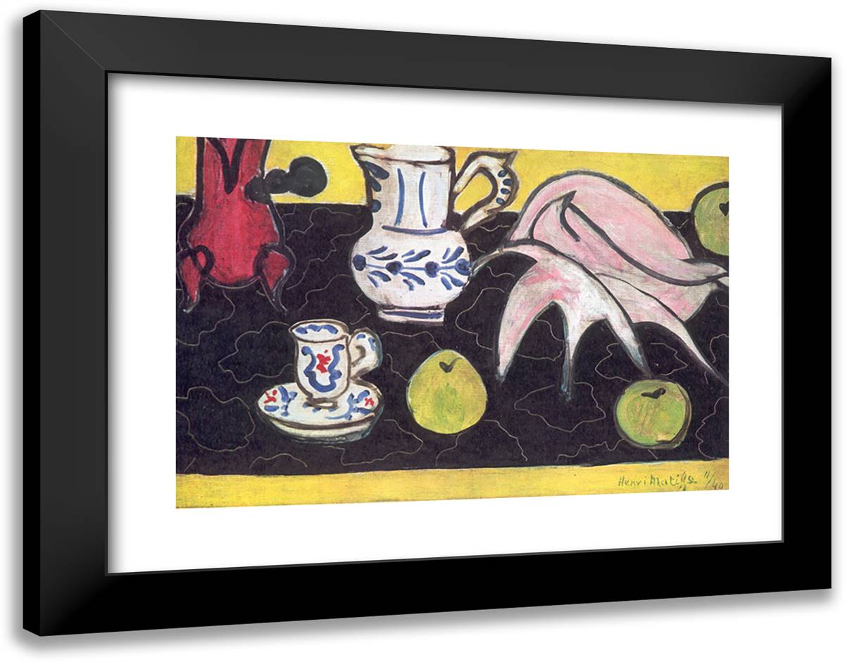 Still Life with a Shell 24x19 Black Modern Wood Framed Art Print Poster by Matisse, Henri