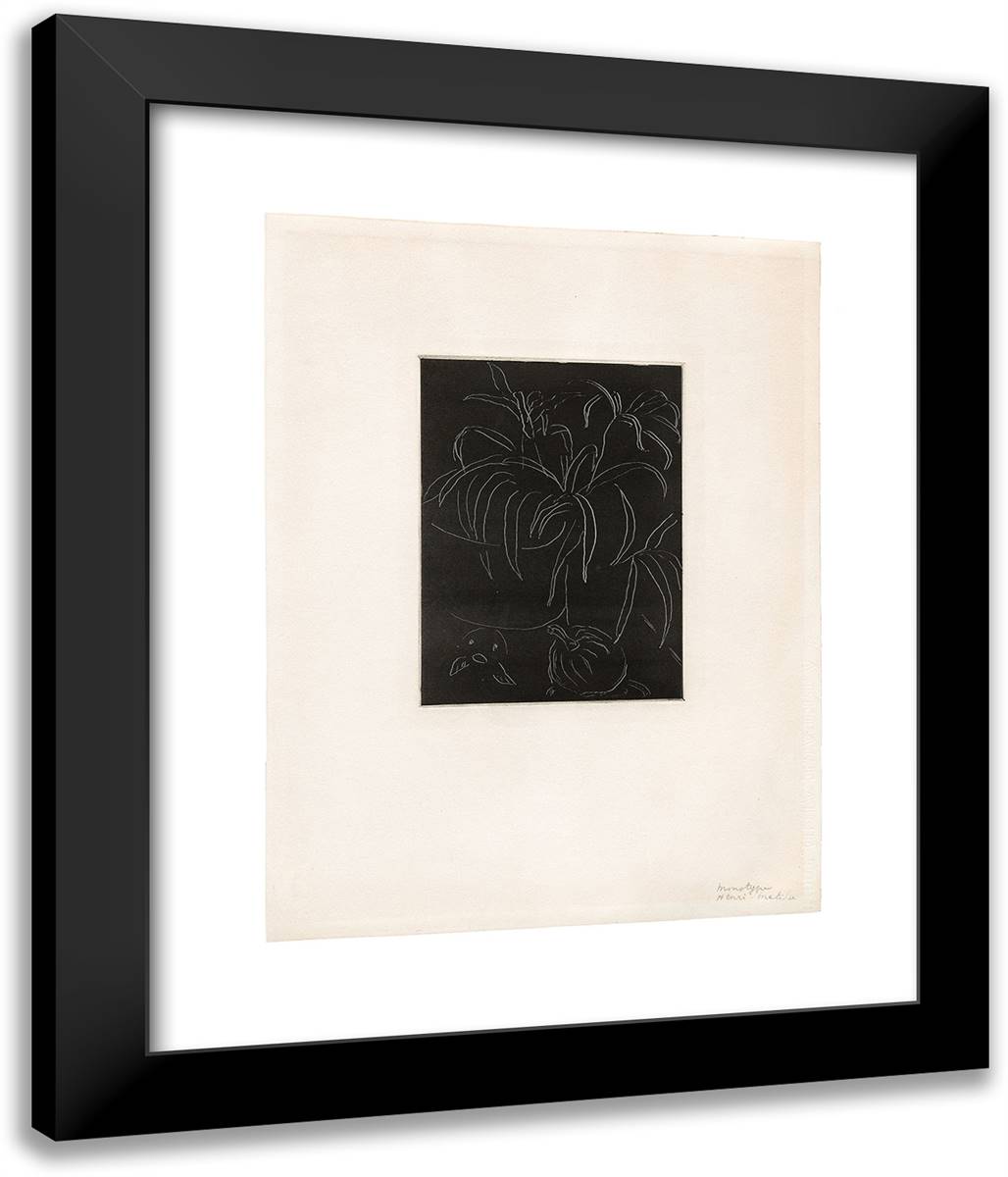 Still Life with Goldfish III 20x24 Black Modern Wood Framed Art Print Poster by Matisse, Henri