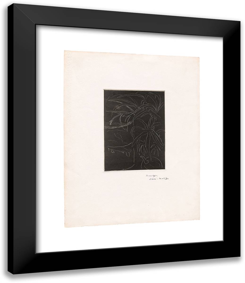 Still Life with Goldfish V 20x24 Black Modern Wood Framed Art Print Poster by Matisse, Henri