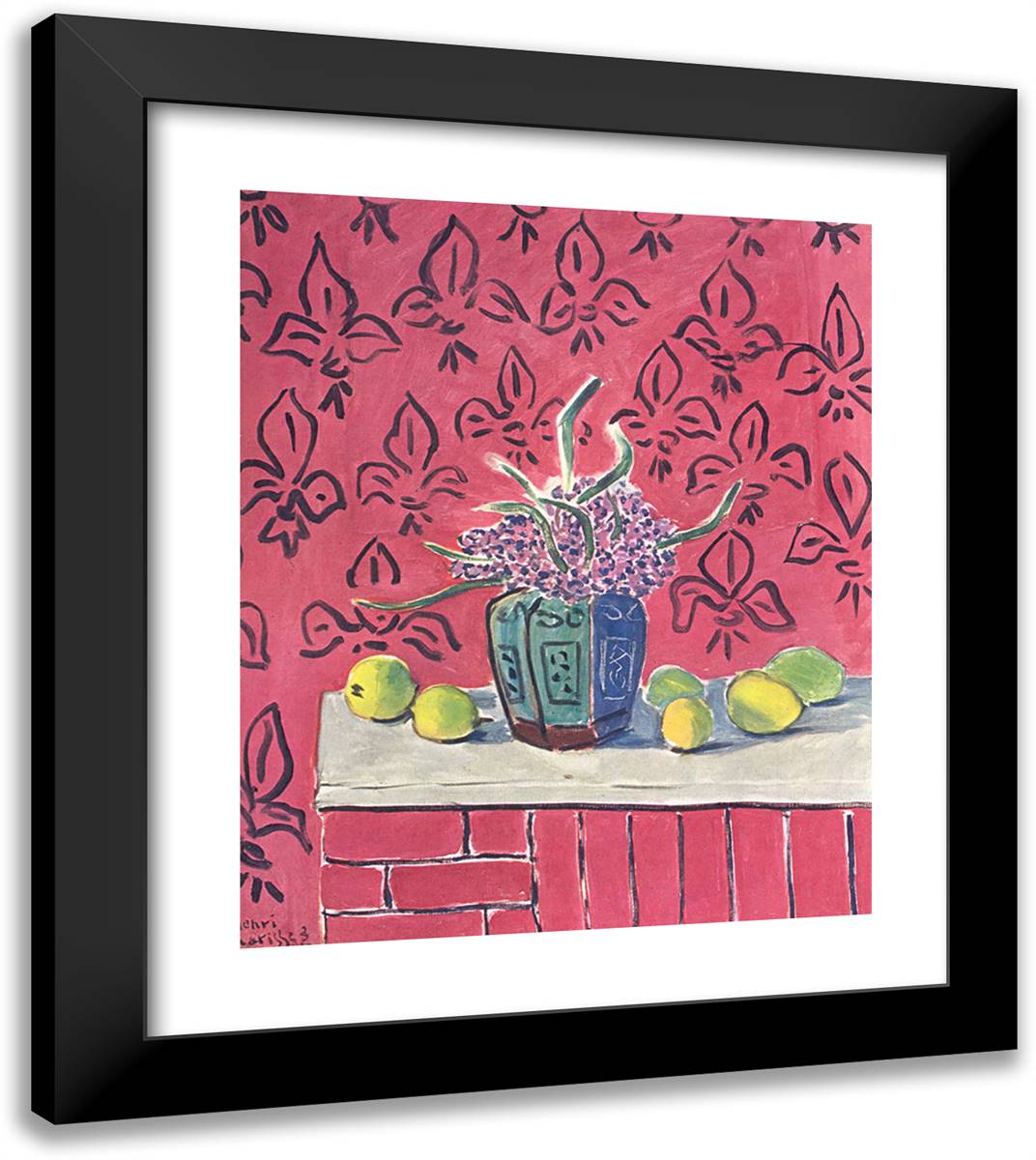 Still Life with Lemons 20x23 Black Modern Wood Framed Art Print Poster by Matisse, Henri