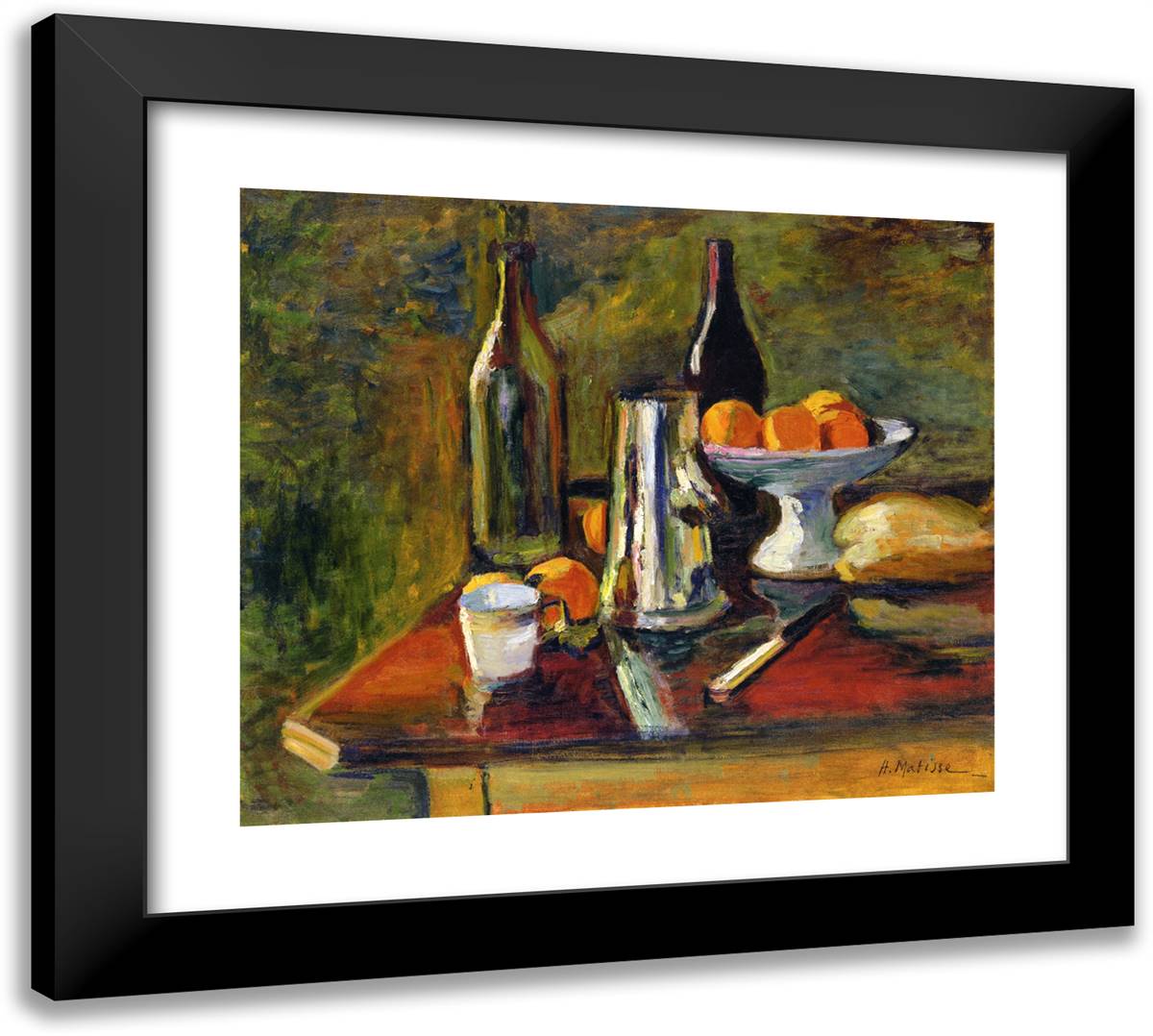 Still Life with Oranges 22x20 Black Modern Wood Framed Art Print Poster by Matisse, Henri