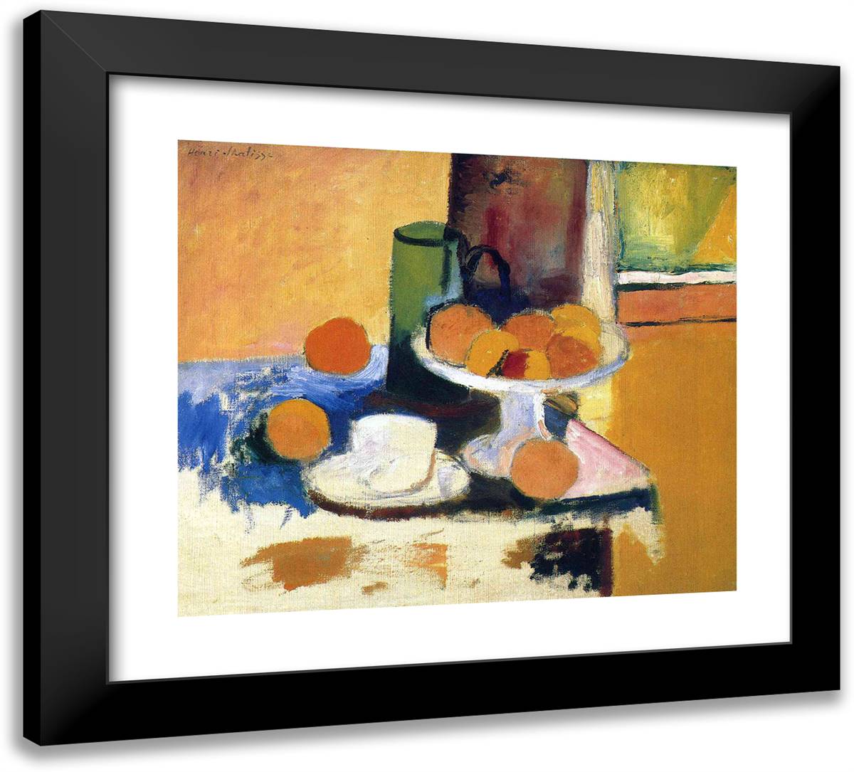 Still Life with Oranges II 22x20 Black Modern Wood Framed Art Print Poster by Matisse, Henri