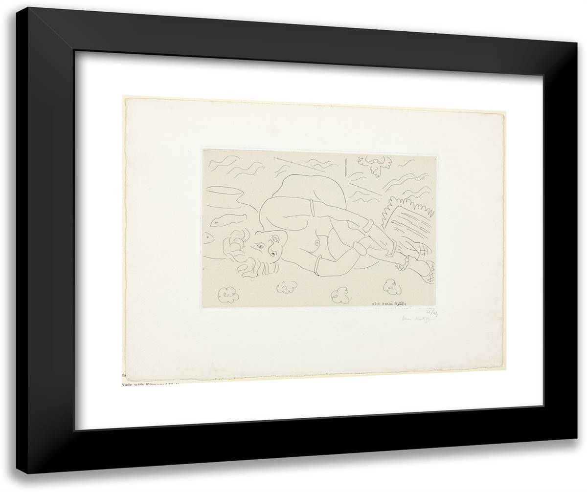 Study of Nude, Reversed 24x20 Black Modern Wood Framed Art Print Poster by Matisse, Henri
