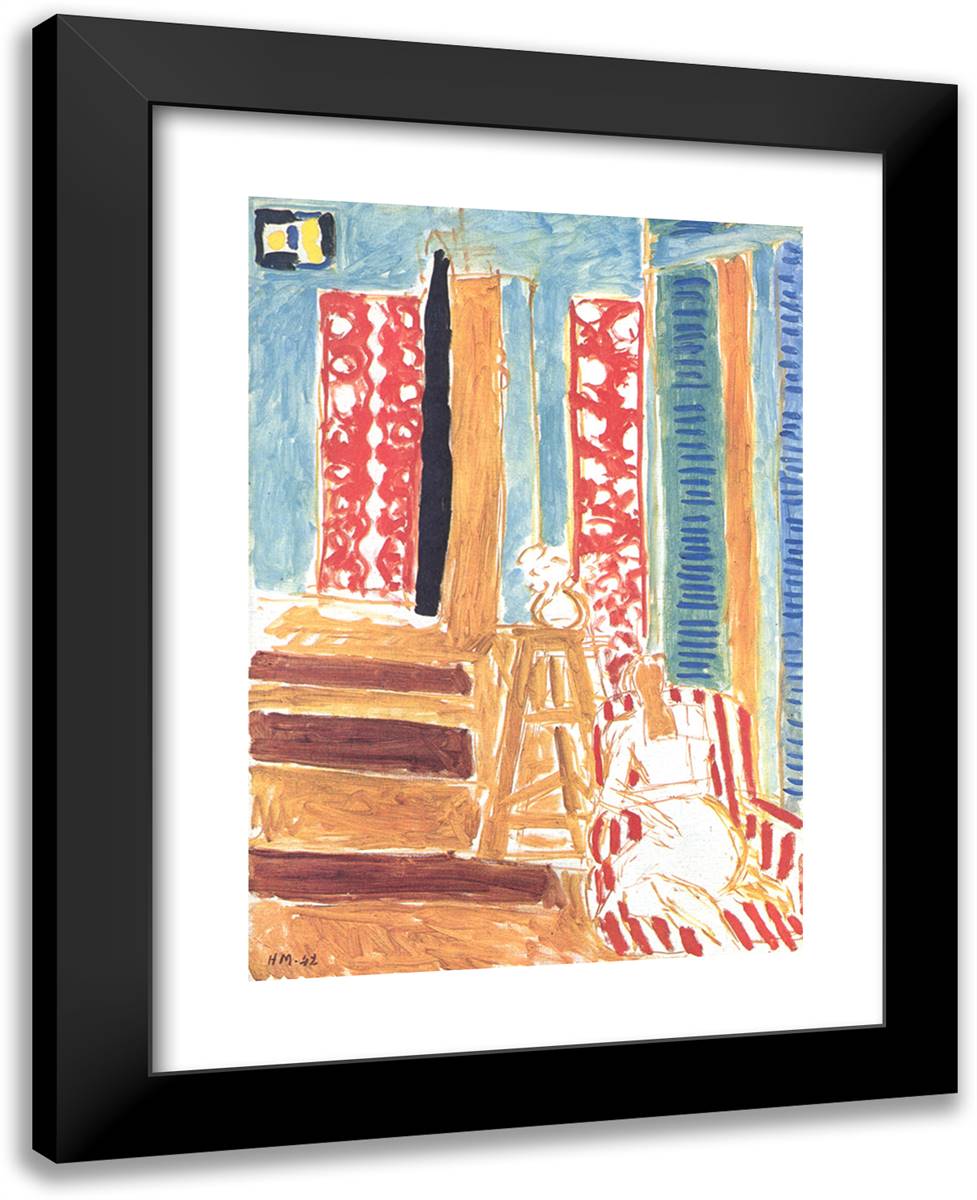 Sunlit Interior 19x24 Black Modern Wood Framed Art Print Poster by Matisse, Henri
