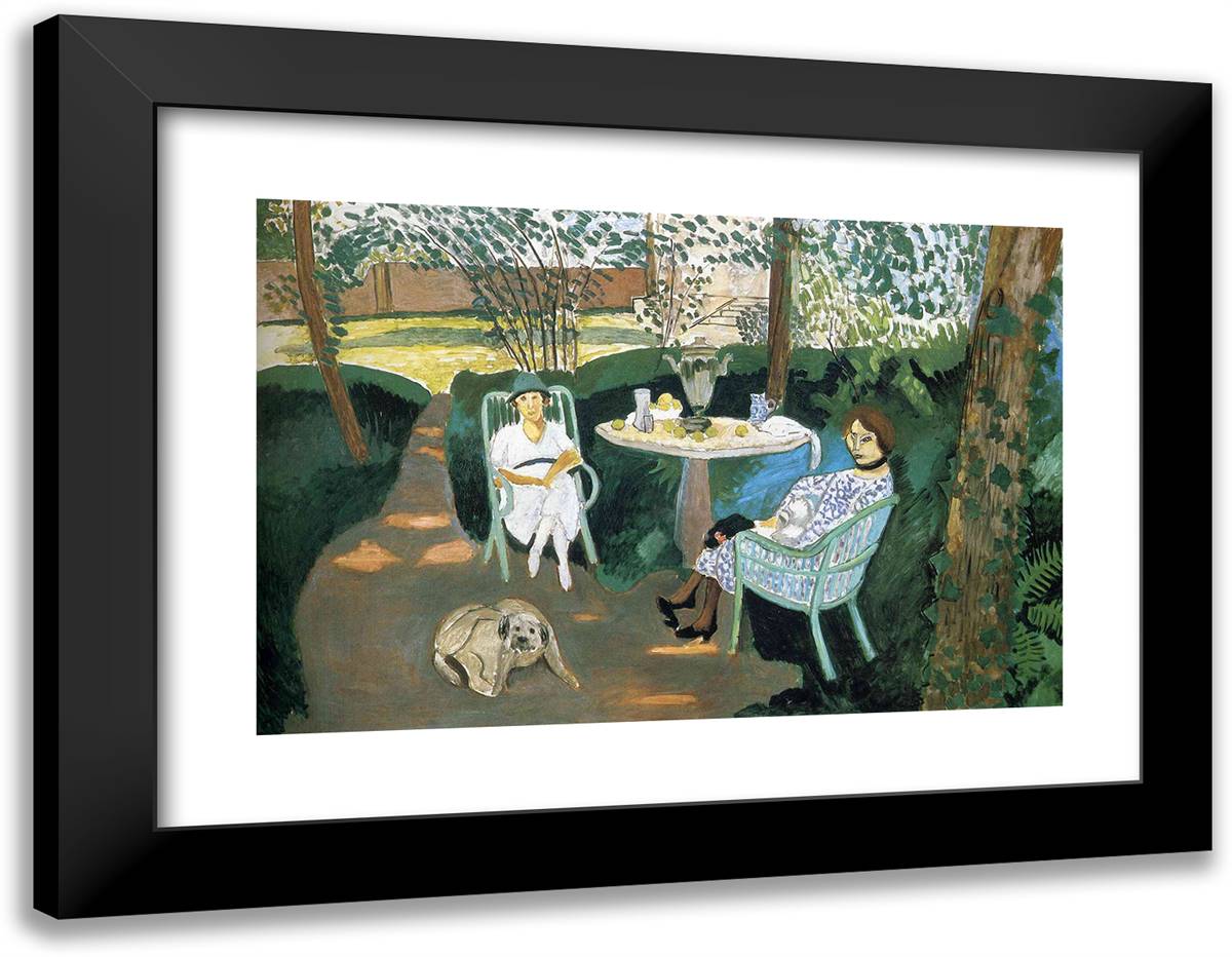 Tea in the Garden 24x19 Black Modern Wood Framed Art Print Poster by Matisse, Henri