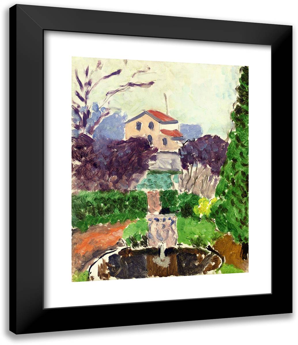 The Artist's Garden at Issy Les Moulineaux 20x24 Black Modern Wood Framed Art Print Poster by Matisse, Henri