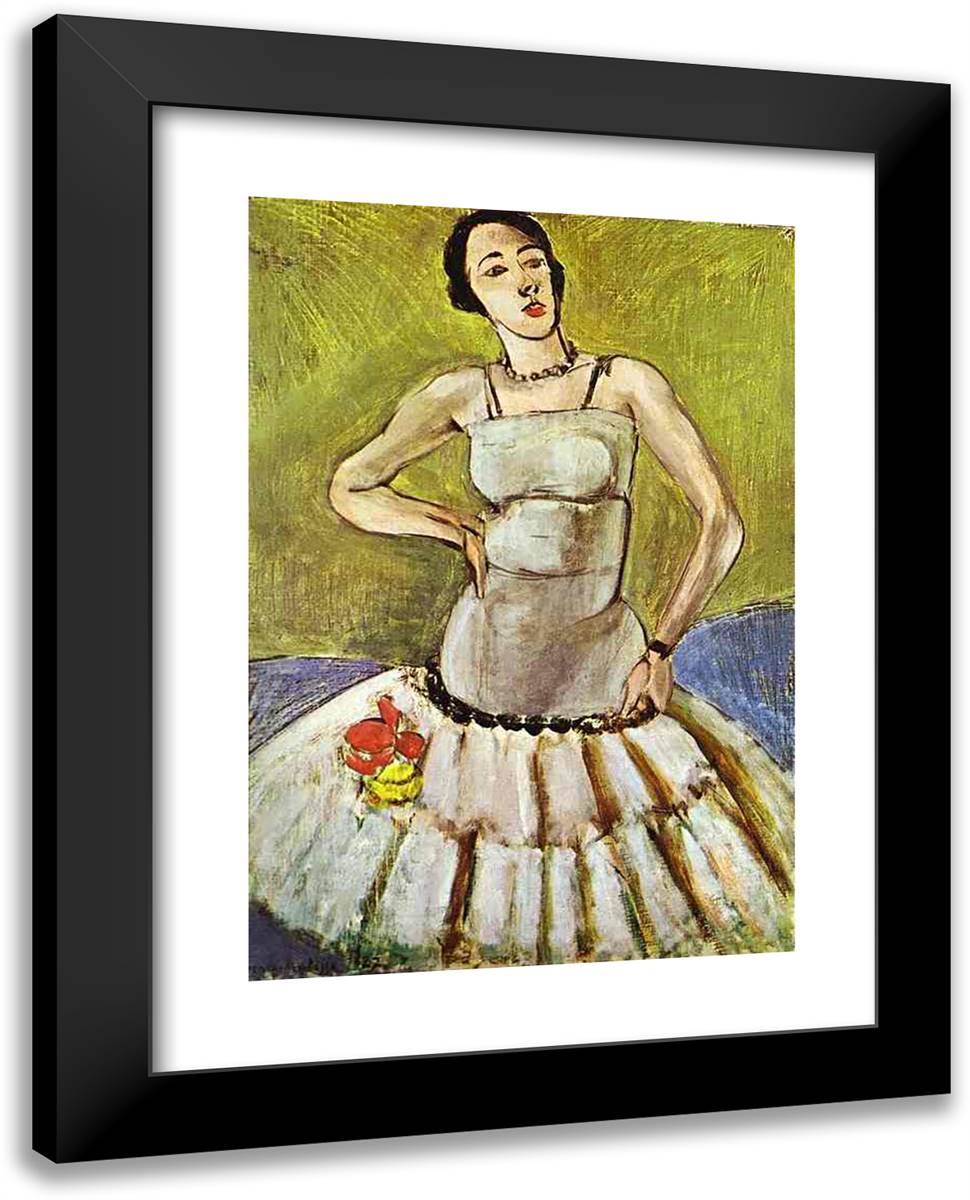 The Ballet Dancer, Harmony in Grey 19x24 Black Modern Wood Framed Art Print Poster by Matisse, Henri