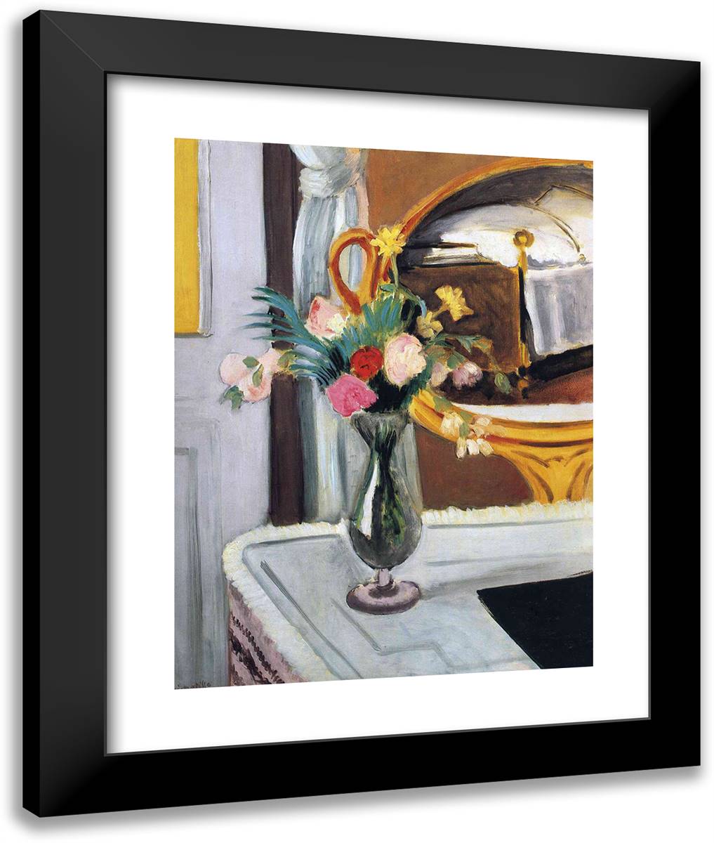 The Bed in the Mirror 20x24 Black Modern Wood Framed Art Print Poster by Matisse, Henri