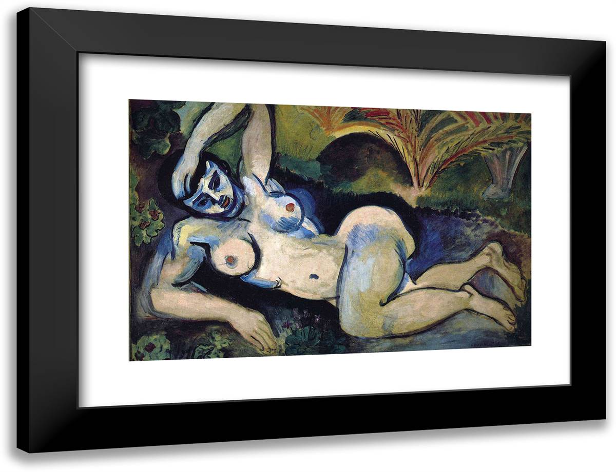 The Blue Nude (Souvenir of Biskra) 24x18 Black Modern Wood Framed Art Print Poster by Matisse, Henri