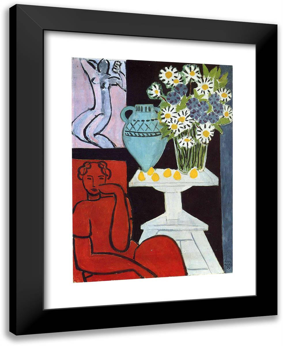 The Daisies 19x24 Black Modern Wood Framed Art Print Poster by Matisse, Henri