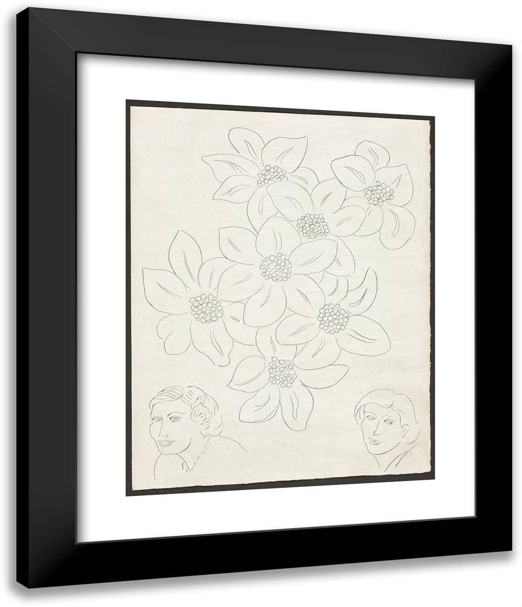 The Flowers, Plate Six from Poesies De Mallarma 20x24 Black Modern Wood Framed Art Print Poster by Matisse, Henri