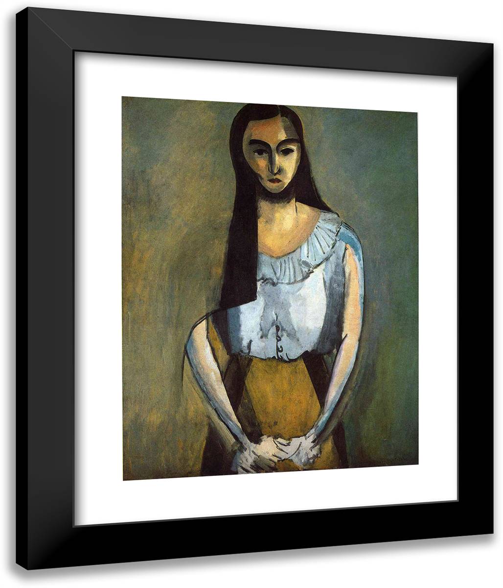 The Italian Woman 20x24 Black Modern Wood Framed Art Print Poster by Matisse, Henri
