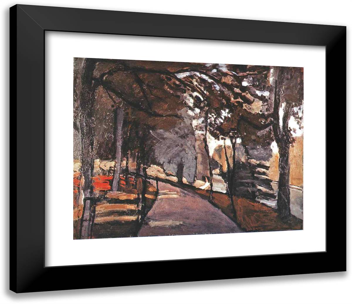 The Path in the Bois De Boulogne 23x20 Black Modern Wood Framed Art Print Poster by Matisse, Henri