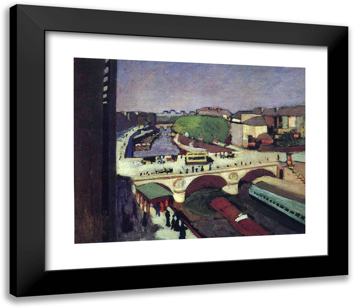 The Pont Saint-Michel 23x20 Black Modern Wood Framed Art Print Poster by Matisse, Henri