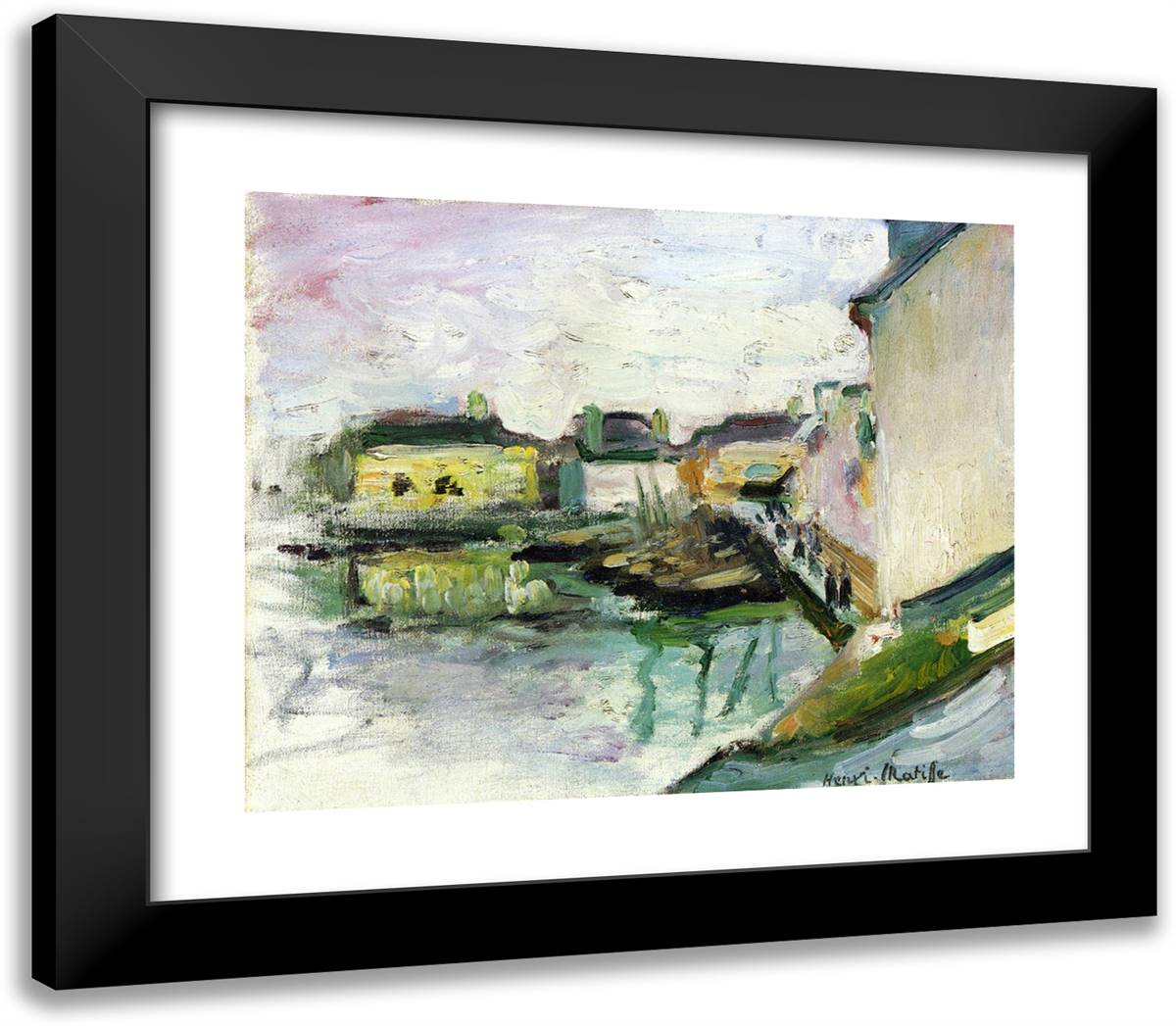The Port of Palais, Belle Ile 23x20 Black Modern Wood Framed Art Print Poster by Matisse, Henri