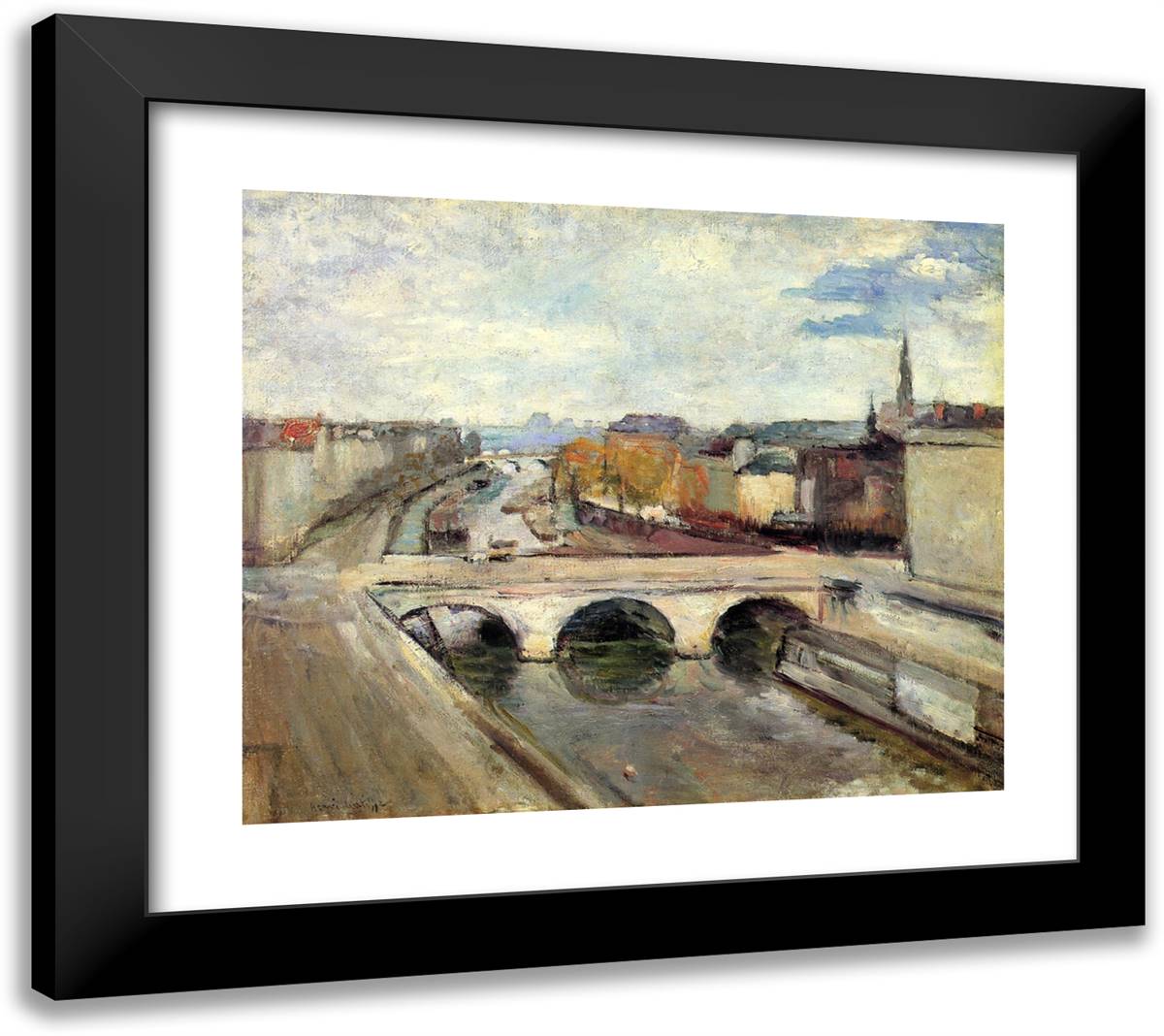 The Pot Saint Michel in Paris 22x20 Black Modern Wood Framed Art Print Poster by Matisse, Henri