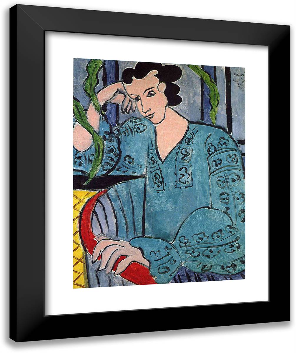 The Romanian Green Bluse 20x24 Black Modern Wood Framed Art Print Poster by Matisse, Henri