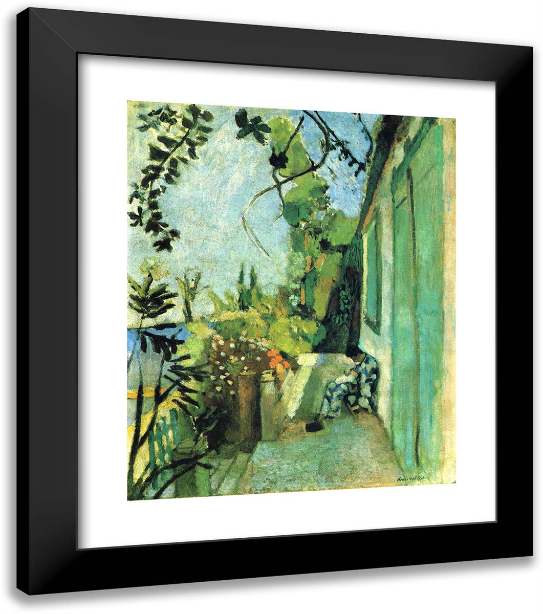 The Terrace, St. Tropez 20x23 Black Modern Wood Framed Art Print Poster by Matisse, Henri