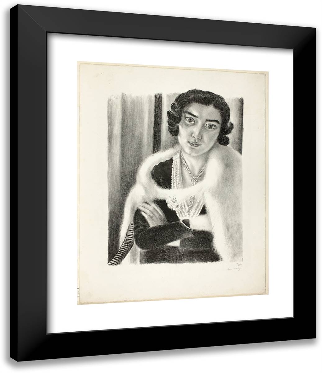 The White Fox 20x24 Black Modern Wood Framed Art Print Poster by Matisse, Henri
